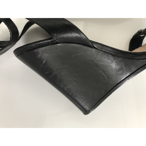 Marc Jacobs Black Leather Stud-Embellished Wedges - Picture 8 of 8